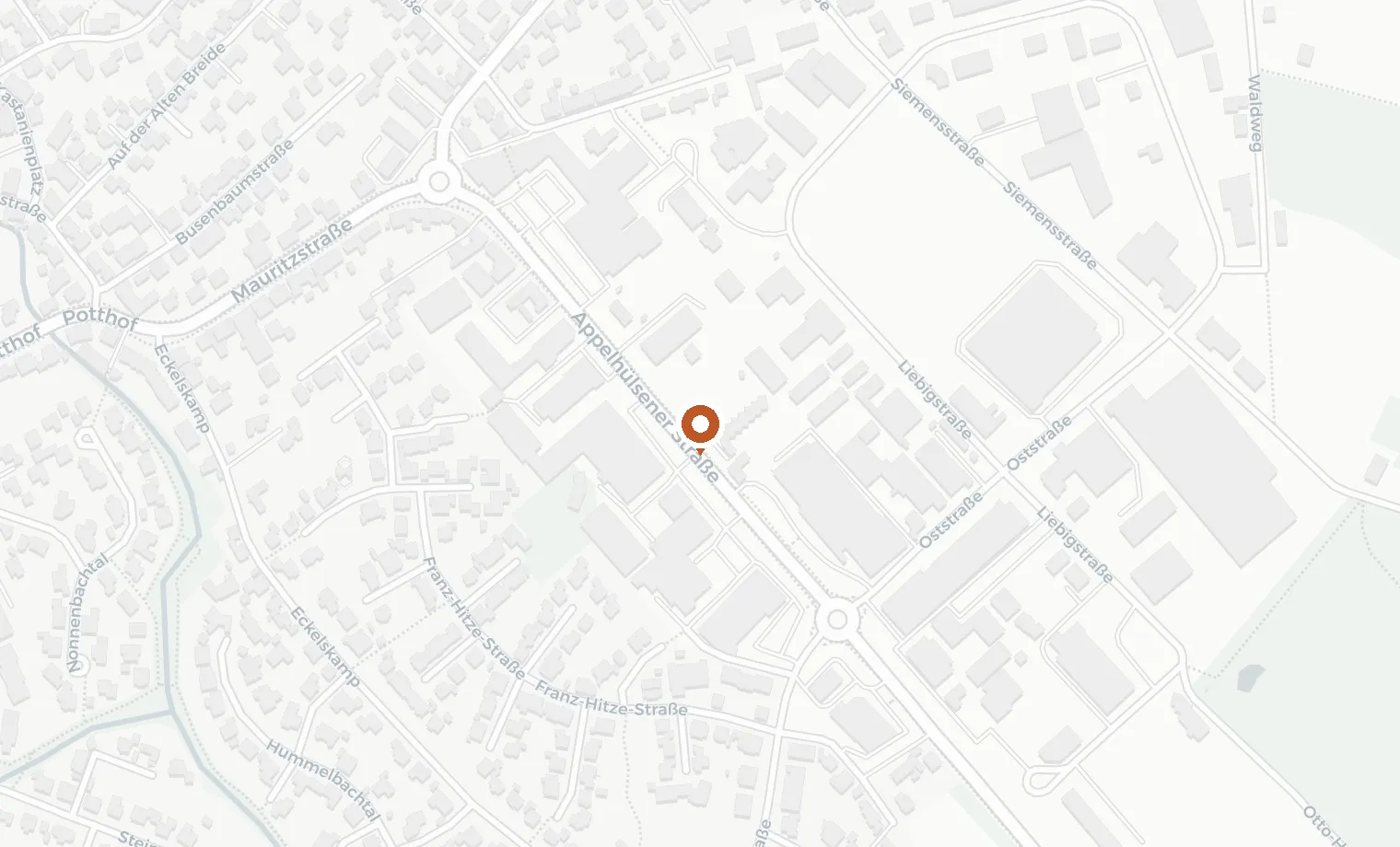 Karte mit dem Standort der Kita an der Appelhülsener Str. 15 in Nottuln